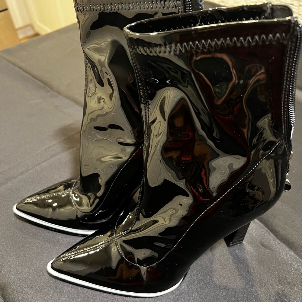 Aldo faux patent leather boots